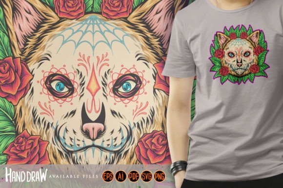 Blossoming Muertos Cat Elegance