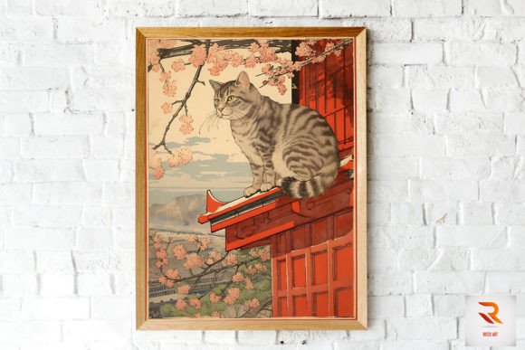 Cat Sitting on Windown Wall Art
