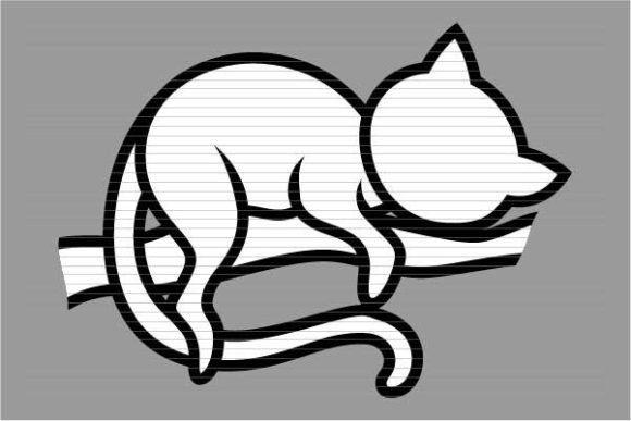 Cat Sleeping on the Wood Plant Tree