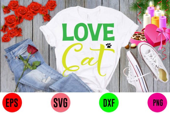 Cat T-Shirt Design, Love Cat