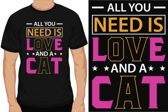 Cat Typographic T-shirt Design