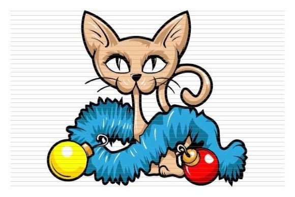 Christmas Cat Destroy Tree Decorations
