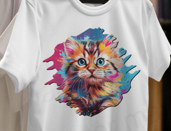 Cute Colorful Cat Png, Cat Lovers Png