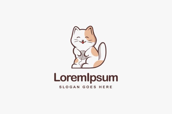 Cute Kitten Cat Logo Icon
