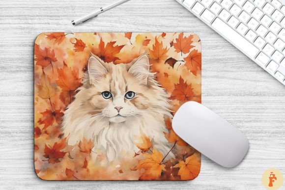 Cute Ragdoll Cat in Fall Mouse Pad