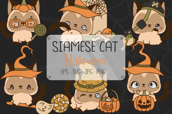 Halloween Siamese Cat Set