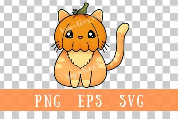 Pumpkin Cat Illustration